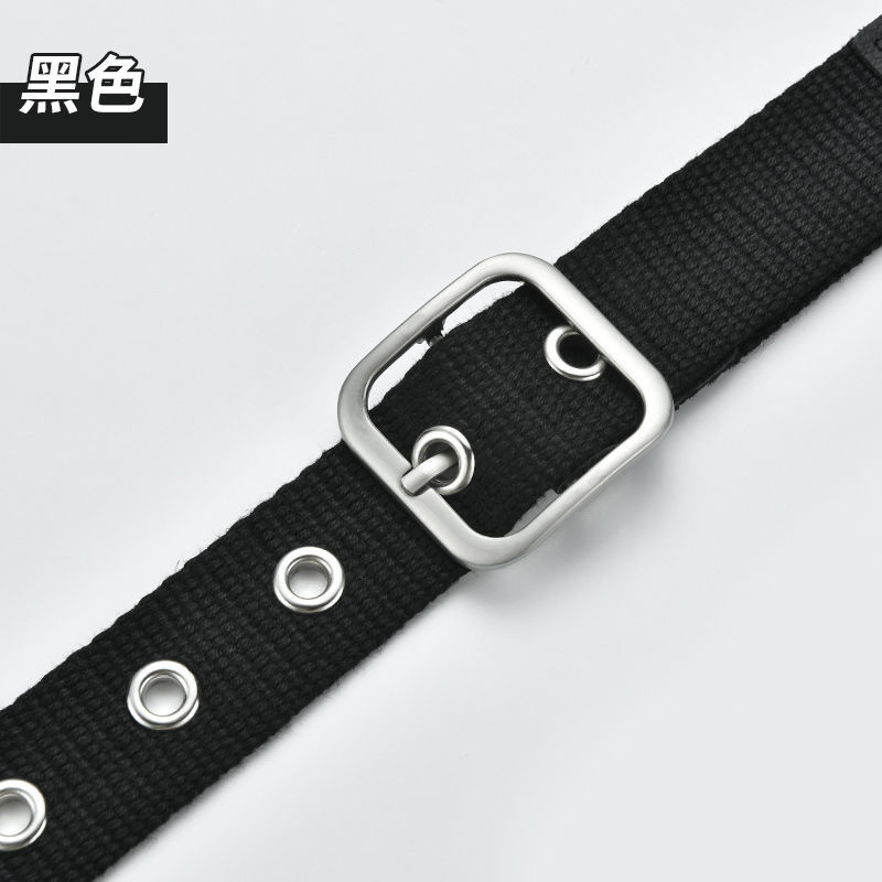 7色韓版簡約百搭時尚針扣牛仔褲帆布腰帶