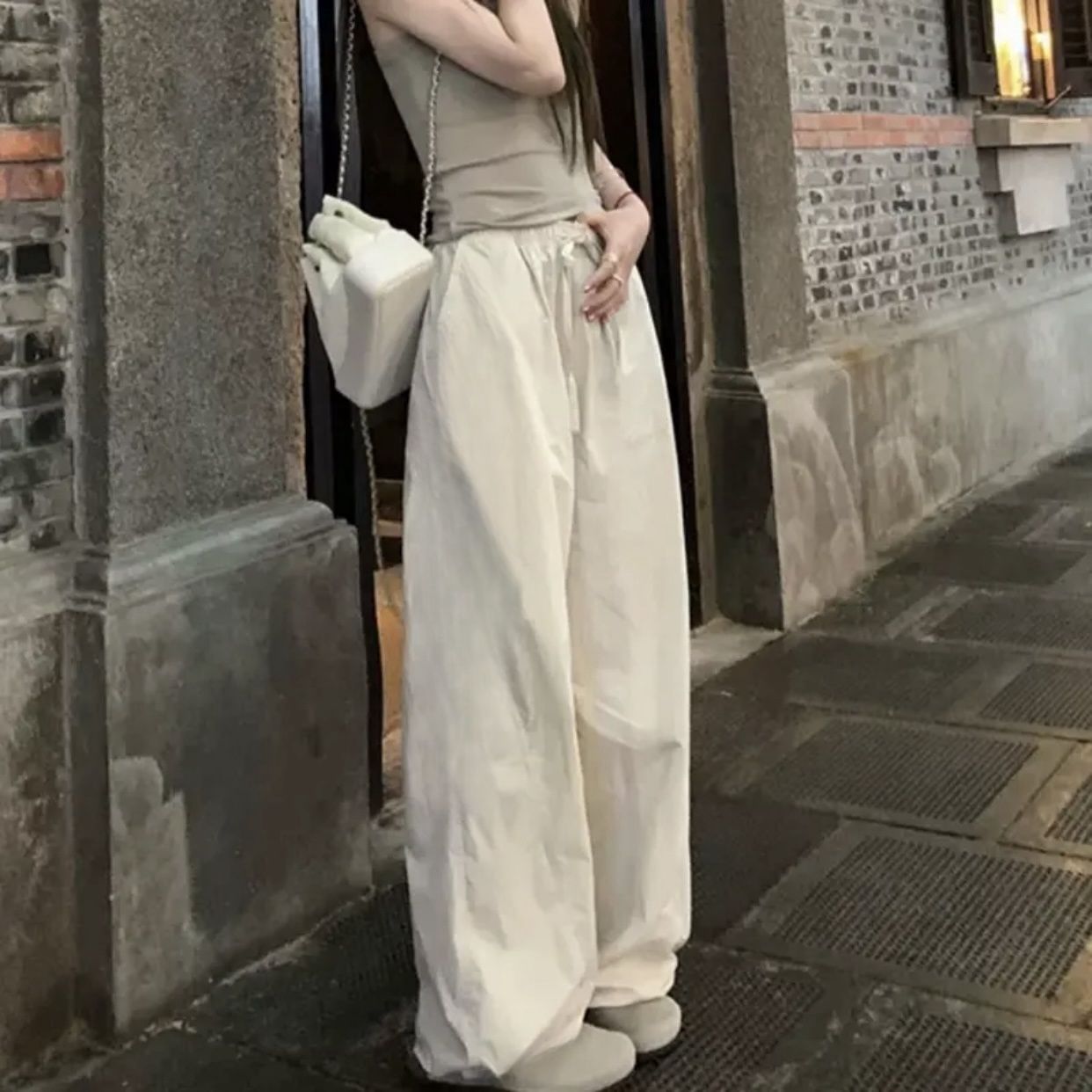 【單件/套裝】美式復古流行時尚背心+工裝休閑褲兩件套