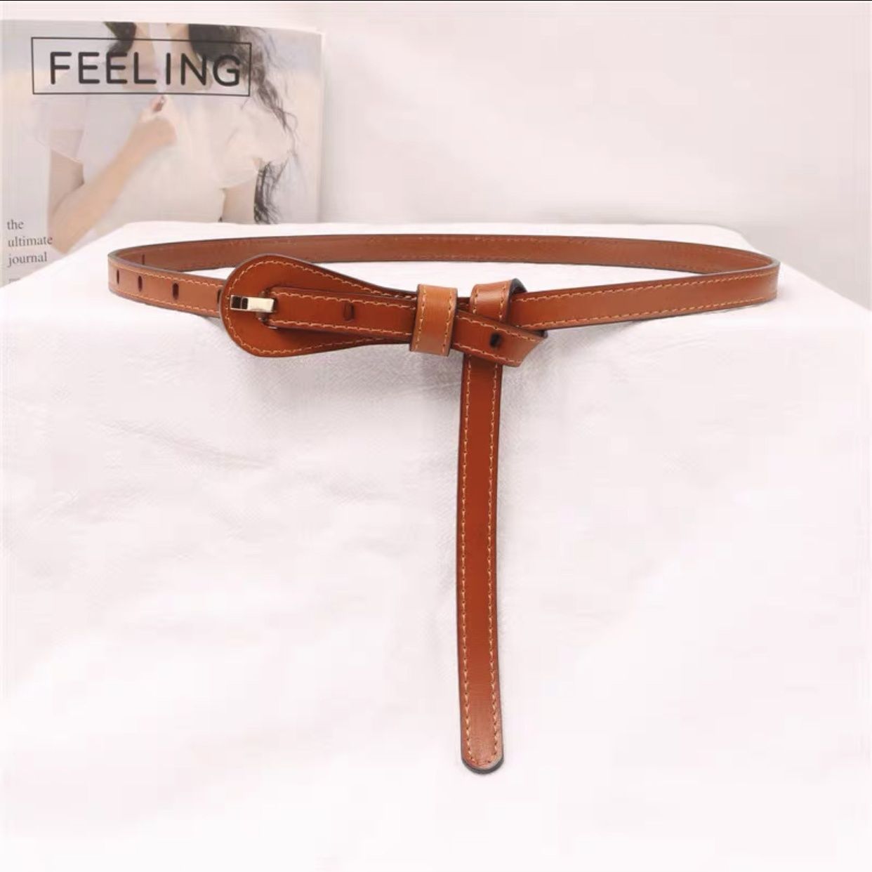 ins風韓國時尚簡約裝飾配裙子毛衣風衣打結腰帶