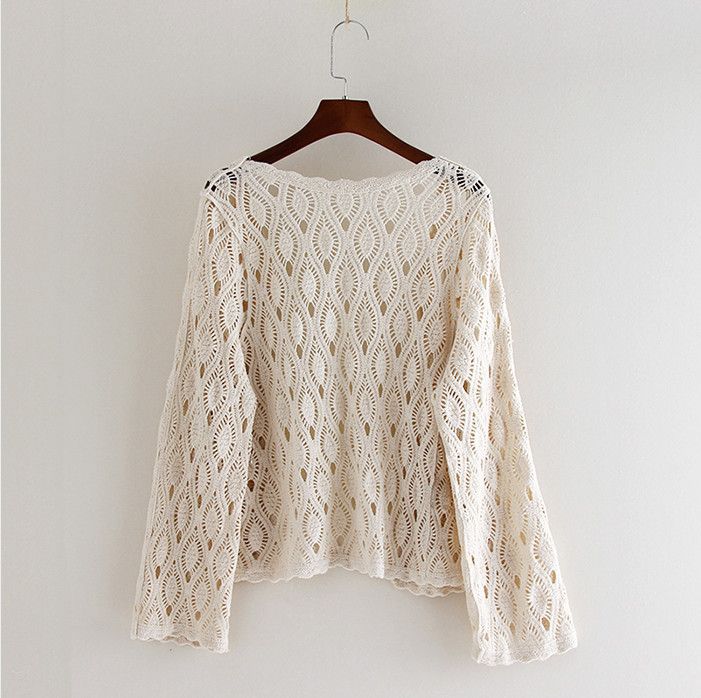 百搭薄款防曬鏤空針織空調開衫-Cicimode