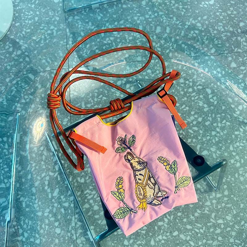 25款日系mini款休閒設計感刺繡環保尼龍手提斜挎包-Cicimode