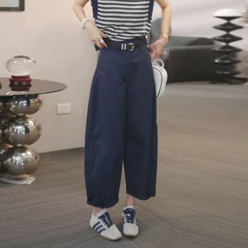 【單件/套裝】寬松顯瘦減齡無袖針織衫+闊腿休閑褲兩件套