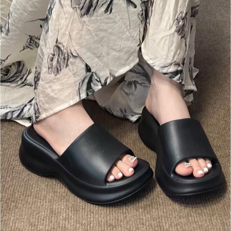 十字花厚底增高舒適防滑防臭足弓底涼拖