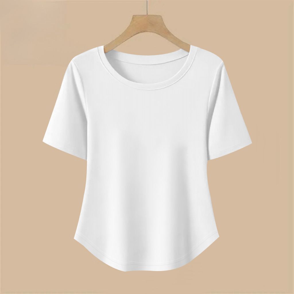 6色休閒正肩顯瘦百搭經典圓領短袖-Cicimode