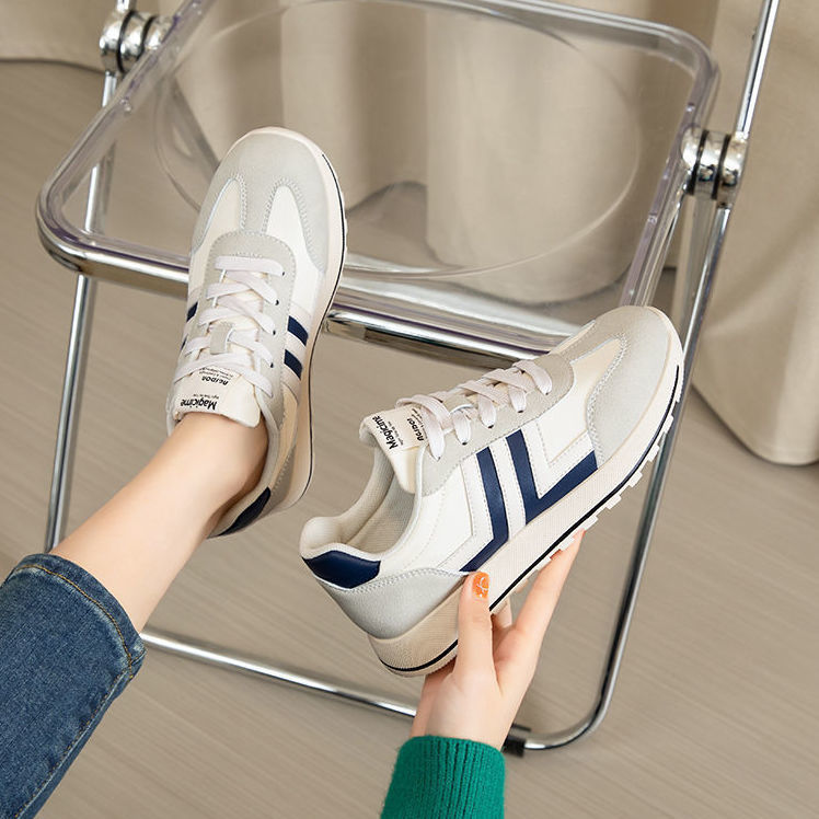 超火百搭運動舒適休閒撞色綁帶阿甘鞋-Cicimode