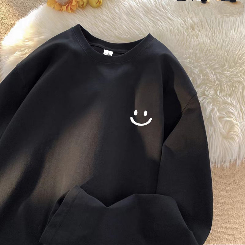 純棉男女同款百搭寬鬆原宿風ins長袖t恤