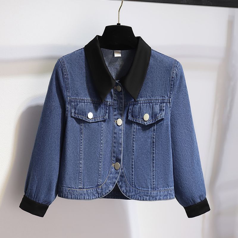 【單件/套裝】小香風牛仔外套+黑色背心連身裙兩件套裝-Cicimode