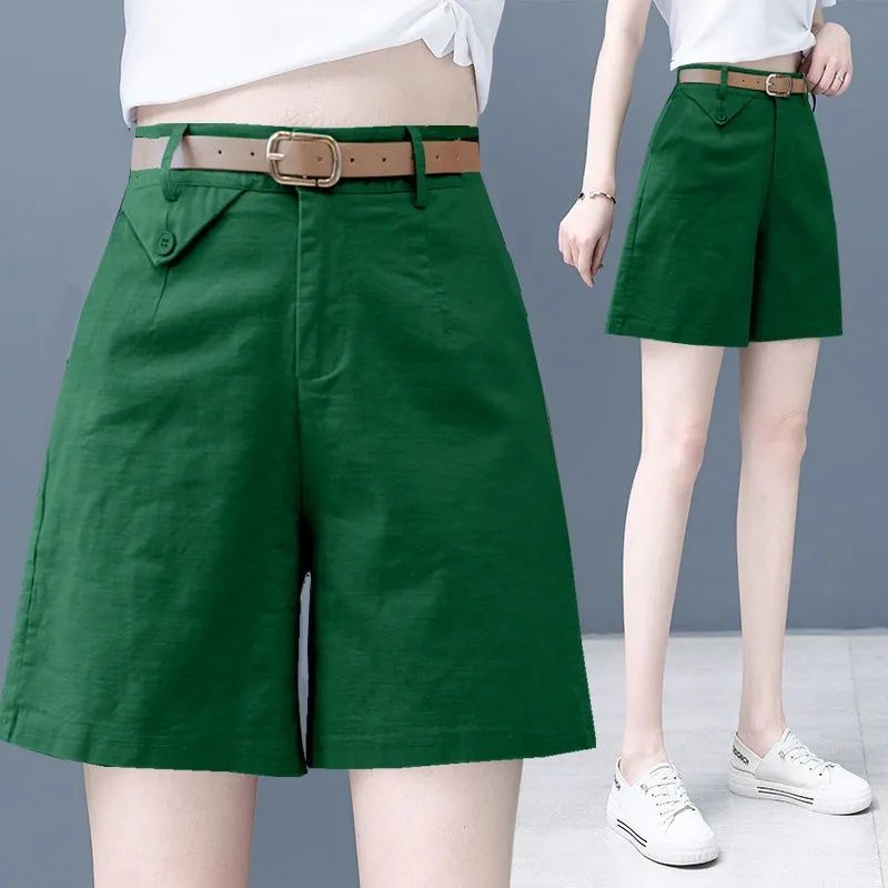 4色韓版時髦率性簡約高腰素面短褲-Cicimode