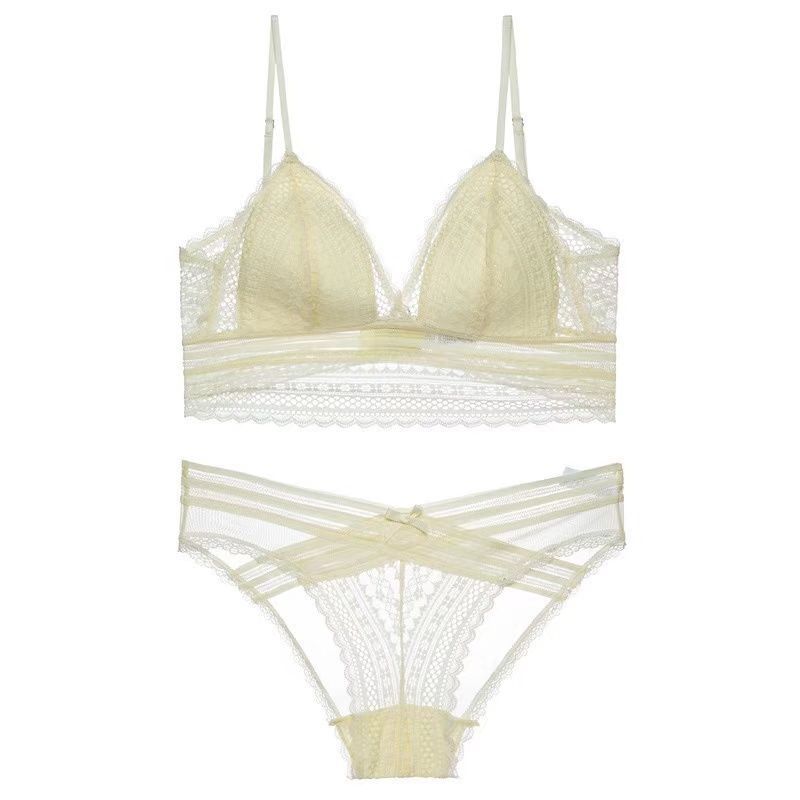 【單件/套裝】性感蕾絲聚攏無鋼圈內衣+內褲套裝