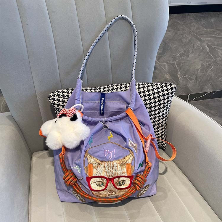 【多款式】小眾刺繡尼龍大容量環保手提單肩斜跨包