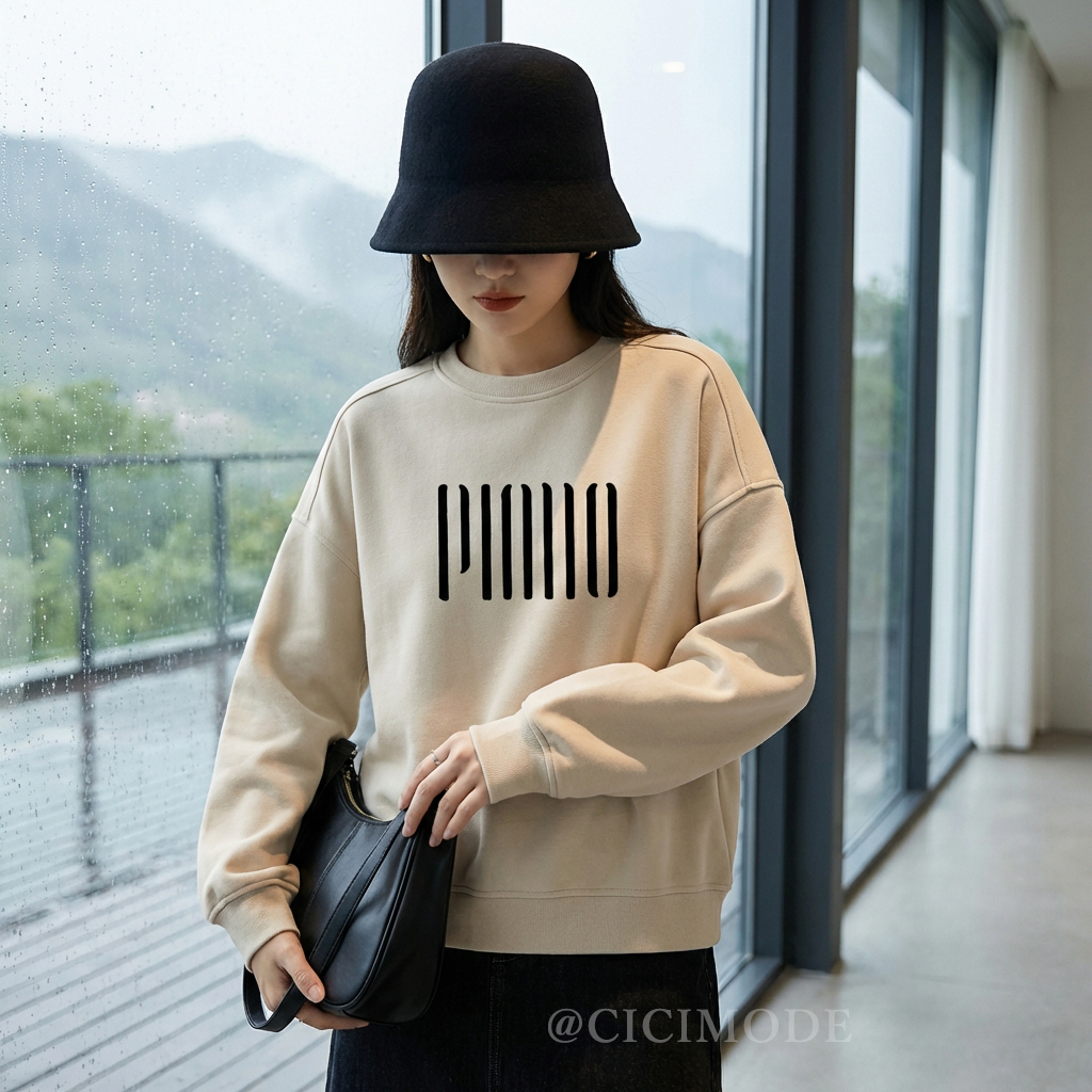 薄款/刷毛休閒圓領寬鬆顯瘦長袖T恤