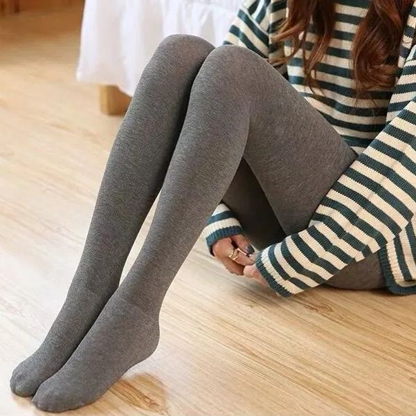 加絨加厚打底褲高腰外穿豎條螺紋顯瘦韓版保暖一體褲裝