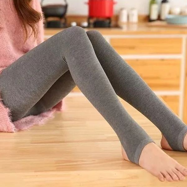 加絨加厚打底褲高腰外穿豎條螺紋顯瘦韓版保暖一體褲裝