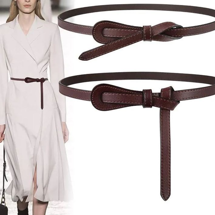 ins風韓國時尚簡約裝飾配裙子毛衣風衣打結腰帶