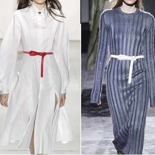 ins風韓國時尚簡約裝飾配裙子毛衣風衣打結腰帶