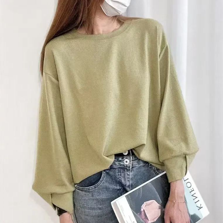 交叉V袖口寬鬆休閒顯瘦磨毛保暖衛衣-Cicimode