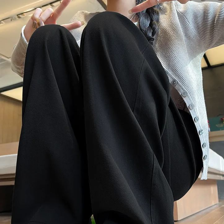 天絲垂感直筒寬鬆慵懶鬆弛感闊腿牛仔褲-Cicimode