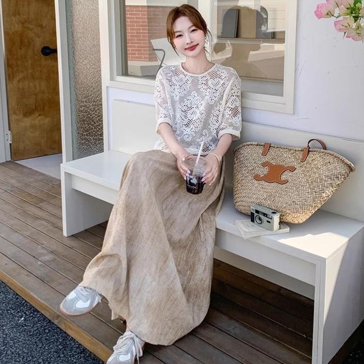 【單件/套裝】法式氣質蕾絲罩衫+大碼吊帶裙兩件套裝-Cicimode