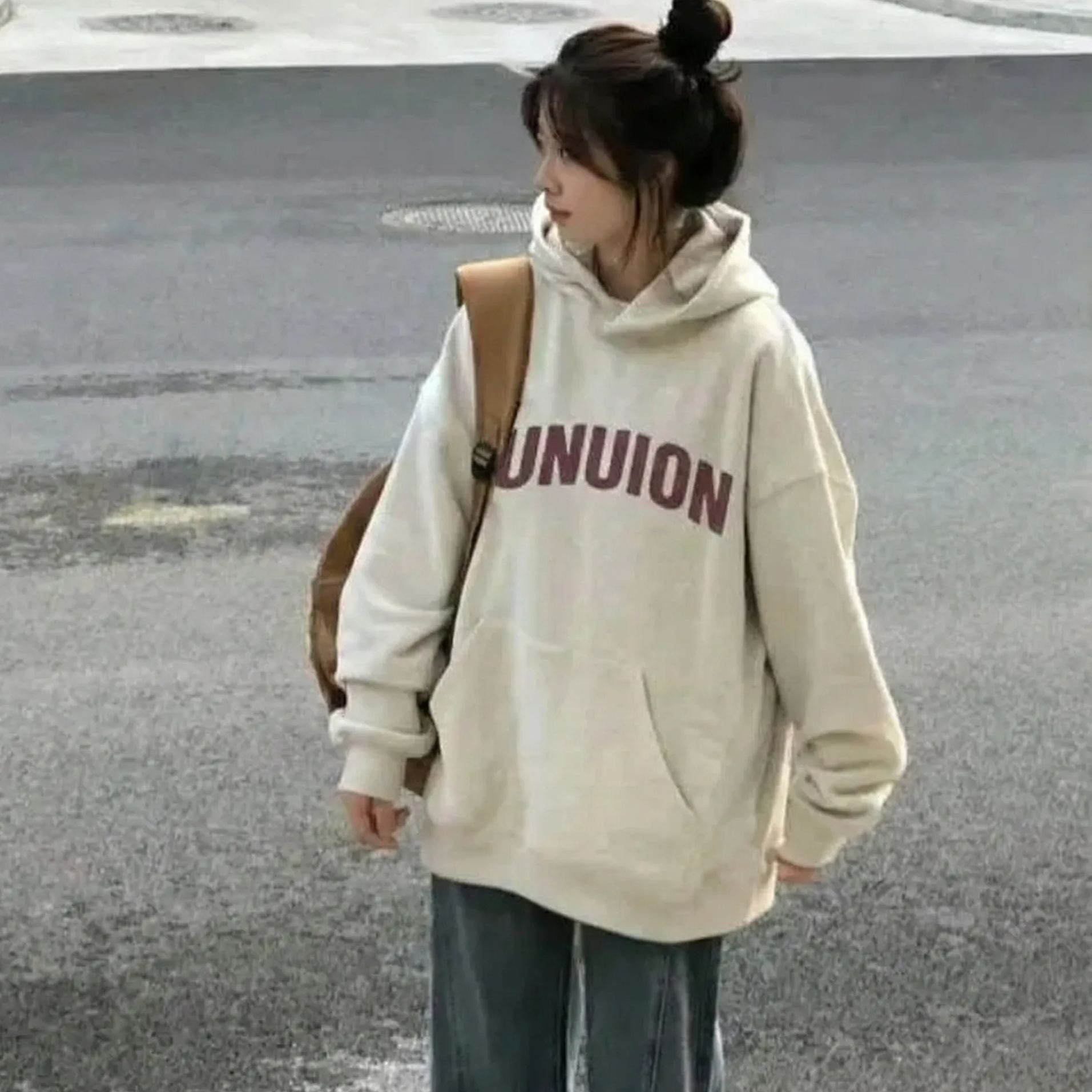 美式高街oversize字母印花重磅刷毛連帽T-Cicimode