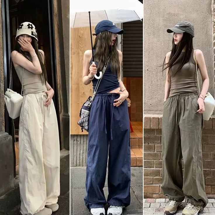 【單件/套裝】美式復古流行時尚背心+工裝休閑褲兩件套