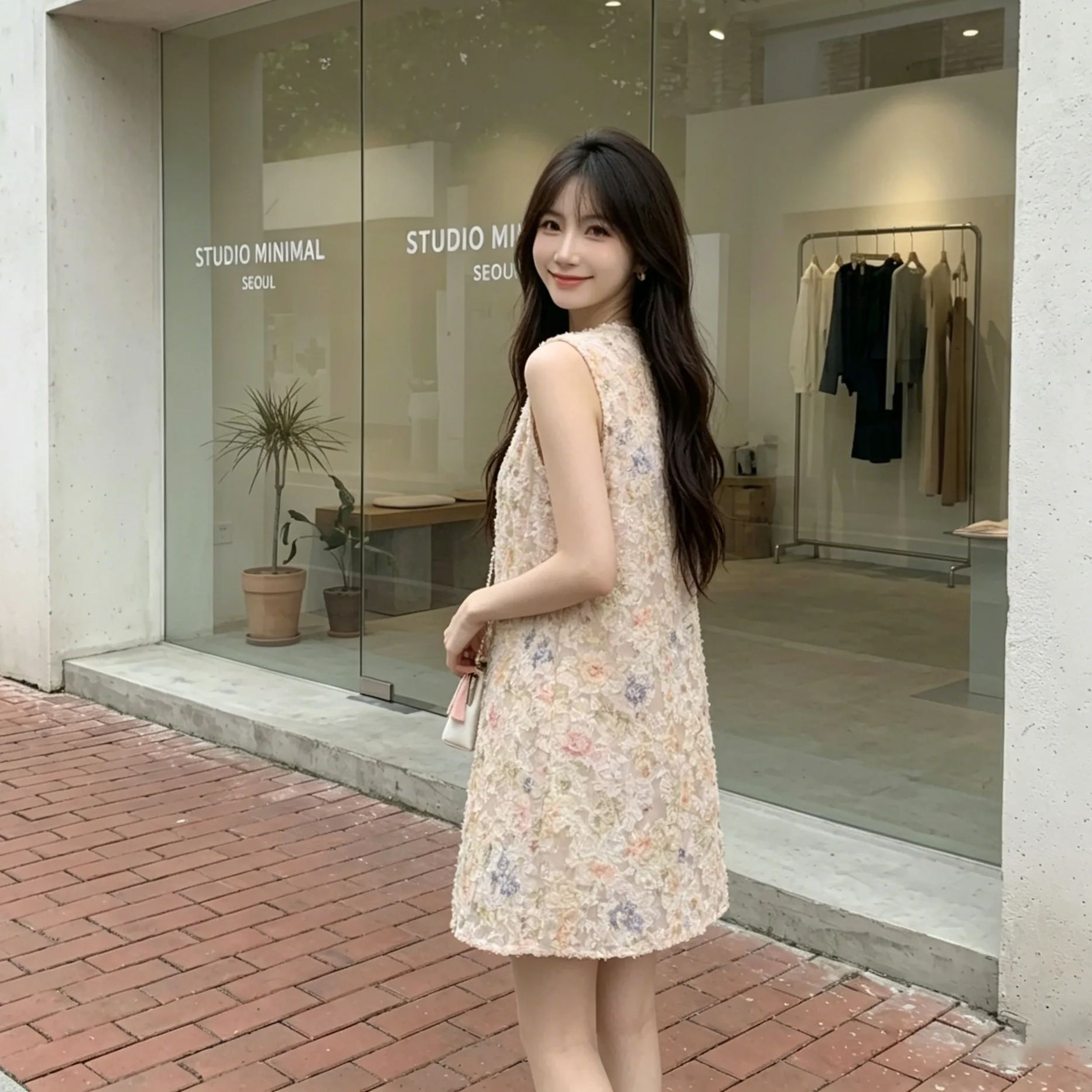 彩染新中式國風顯瘦減齡無袖背心洋裝