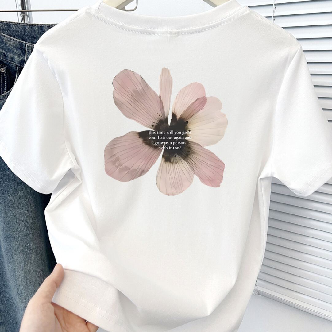 花朵印花減齡顯瘦短袖T恤ins