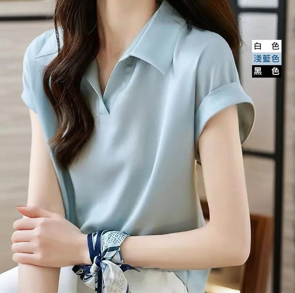 法式氣質時尚別緻百搭款短袖襯衫