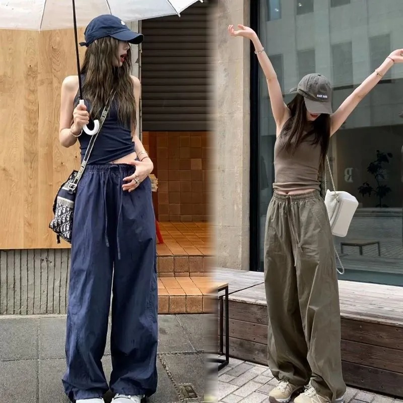 【單件/套裝】美式復古流行時尚背心+工裝休閑褲兩件套