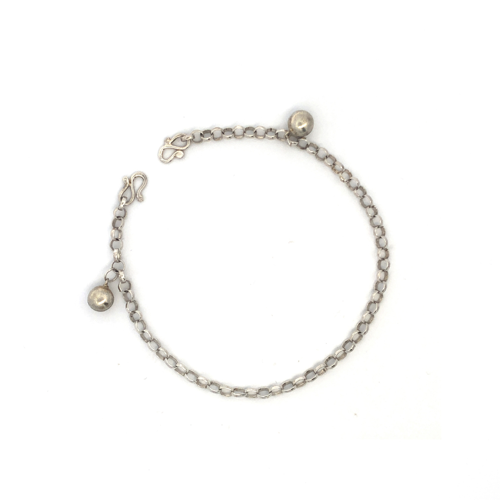 TIANSI S925 SILVER TWO TREASURE BABY ANKLET AB103(S)