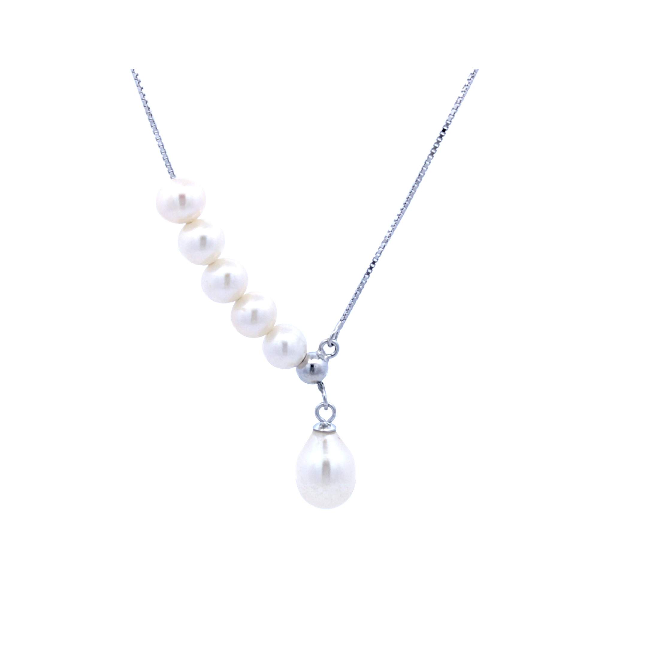 TIANSI S925 Silver Pearl Sauh Necklace