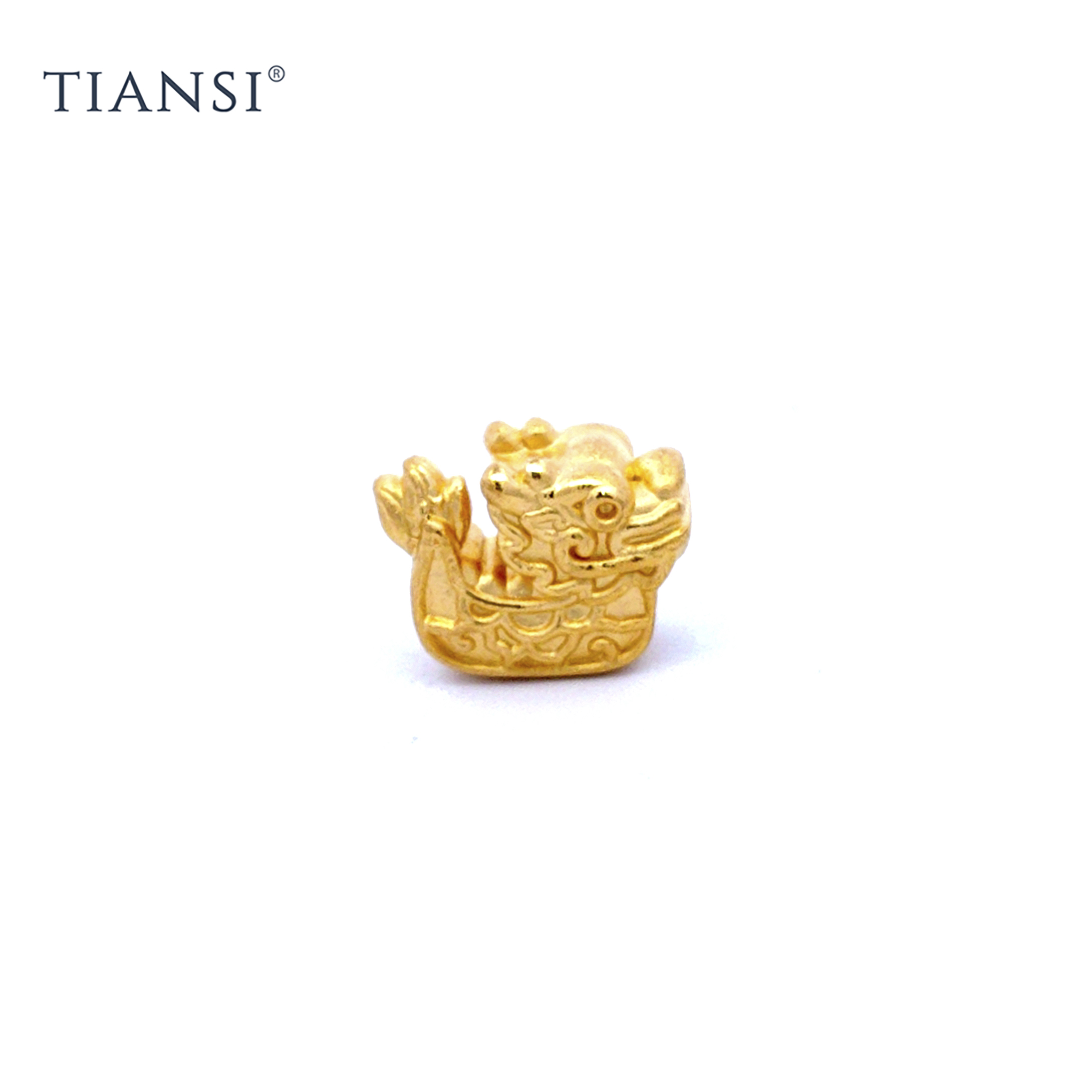 TIANSI 999(24K) Gold Dragon Boat Charm