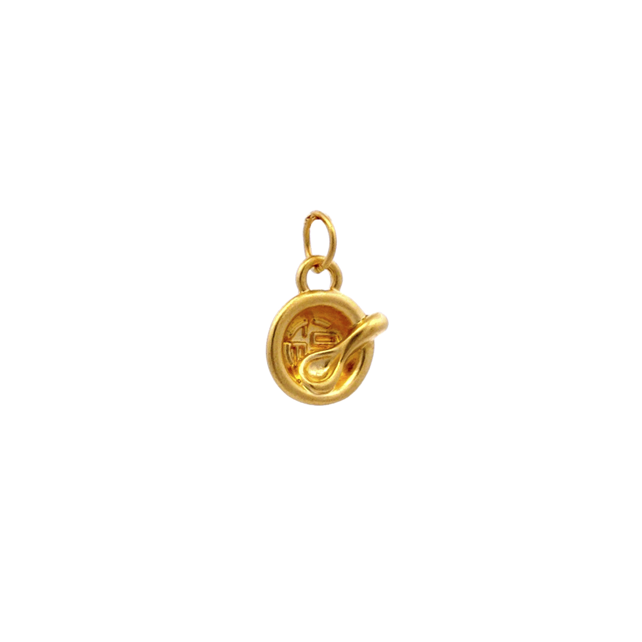 TIANSI 999 (24K) Gold Fortune Spoon Golden Bowl Pendant