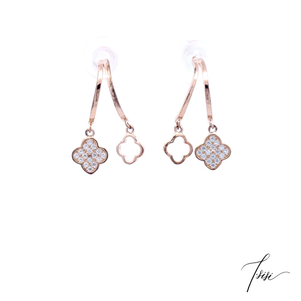 [T'SISI] S925 Silver Clover Earring