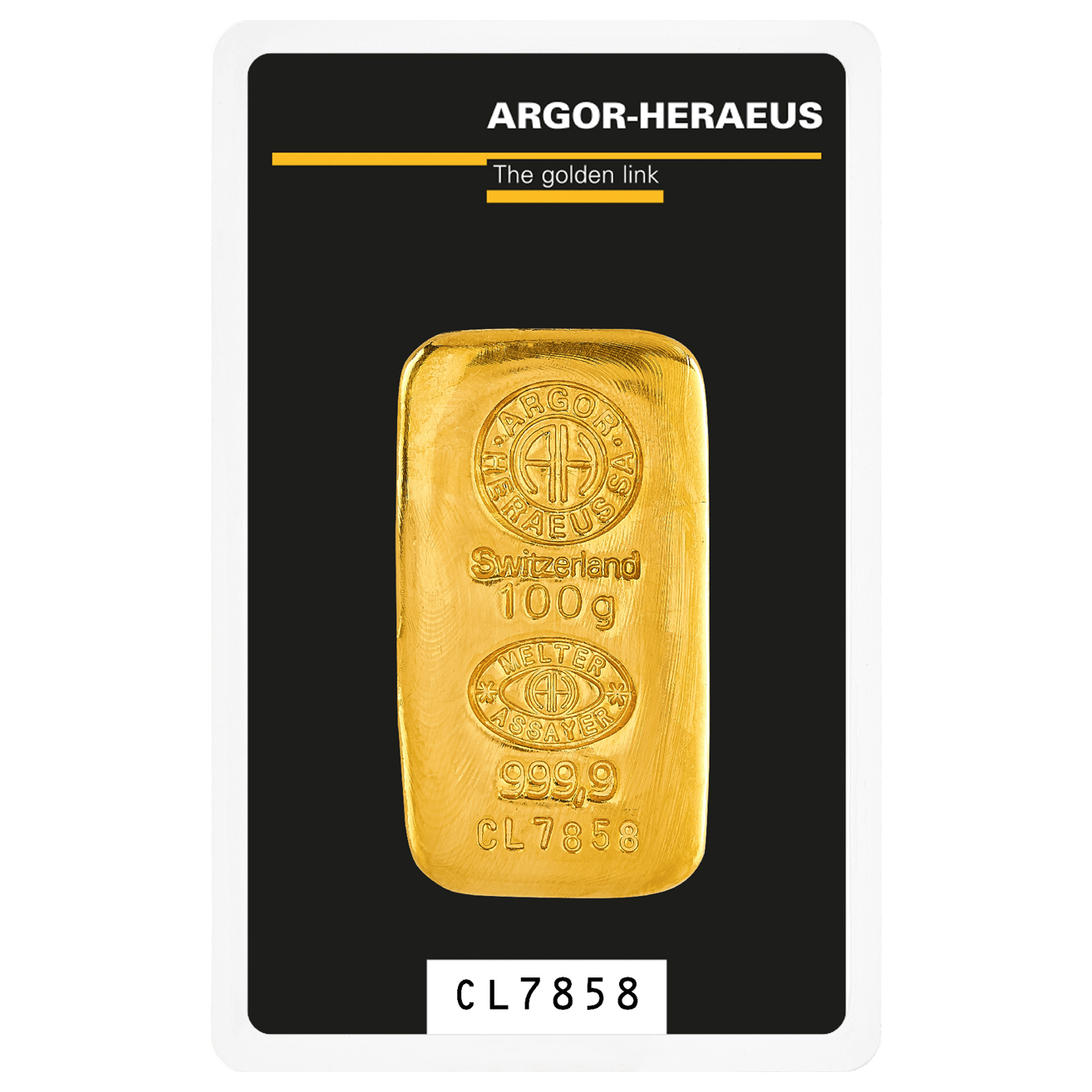 [100Gram] Argor-Heraeus Au Cast Retail Gold Bar