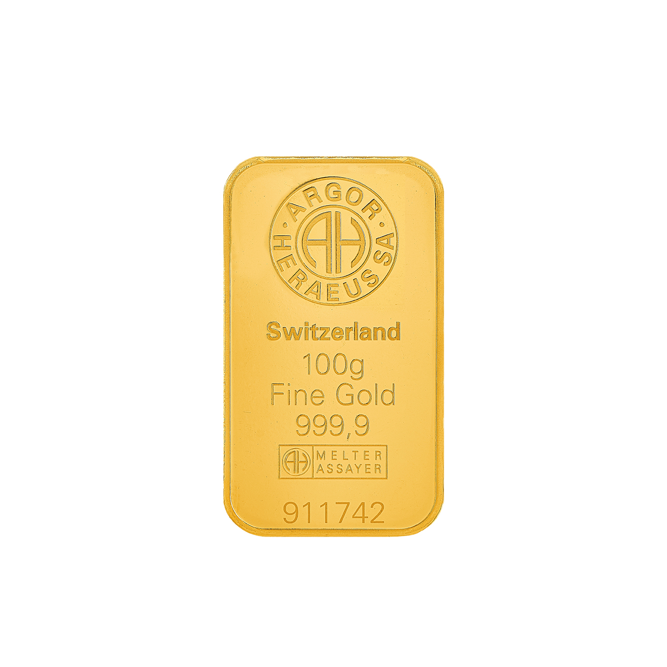 [100Gram] Argor-Heraeus Au Mint Classic Gold Bar