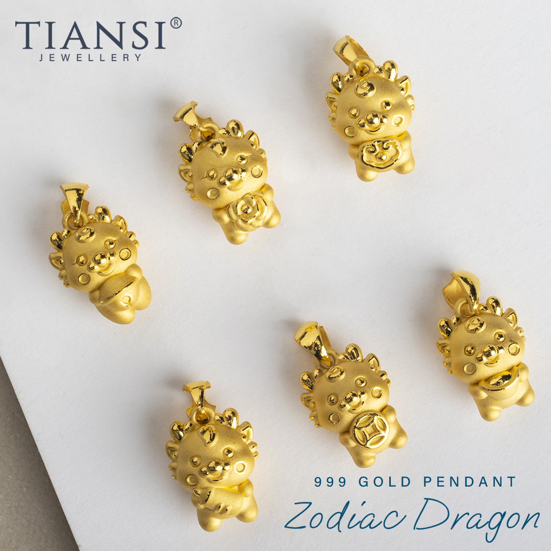 Gold Cute Dragon Pendant Collection