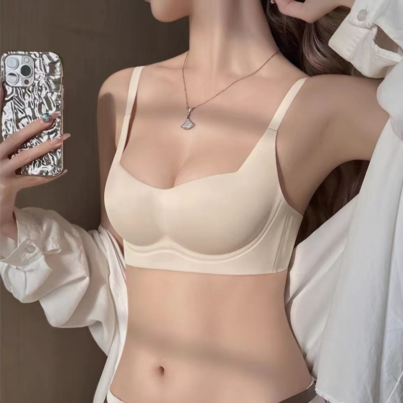 Stella Fashion Women Push Up Lingerie Youth Girl Seamless Bra Anti Sagging Wireless Female Bralette S-XL Simplicity Solid Color