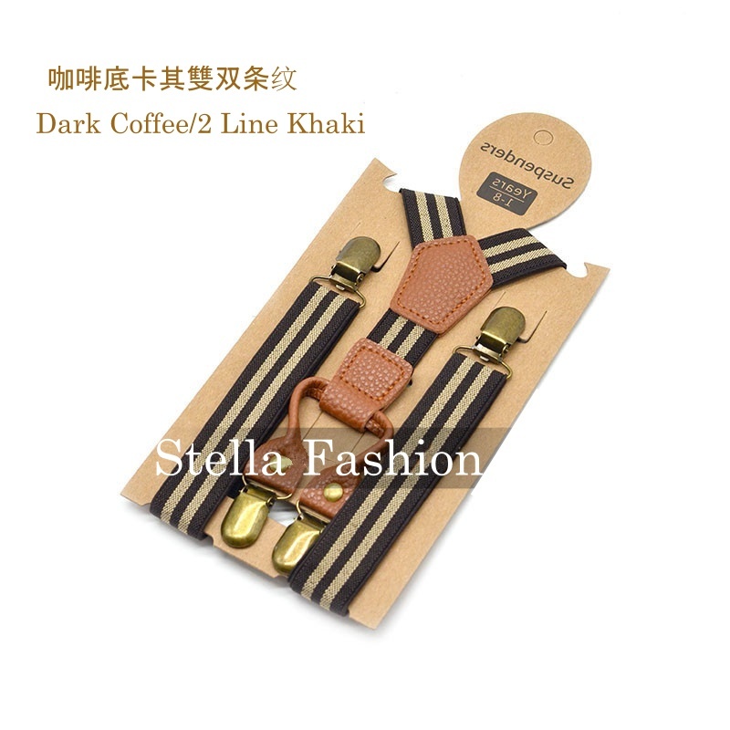 Stella Fashion Suspender Clip-on Braces and Bow Tie Set for Child Kids Party and Wedding 儿童吊裤带+印花领结