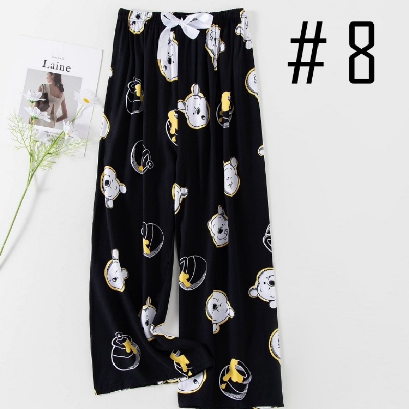 Stella Fashion Women Cotton Silk Wide Leg Long Pants | Lightweight Breathable | Casual Printed Loose Trousers | Free Size
