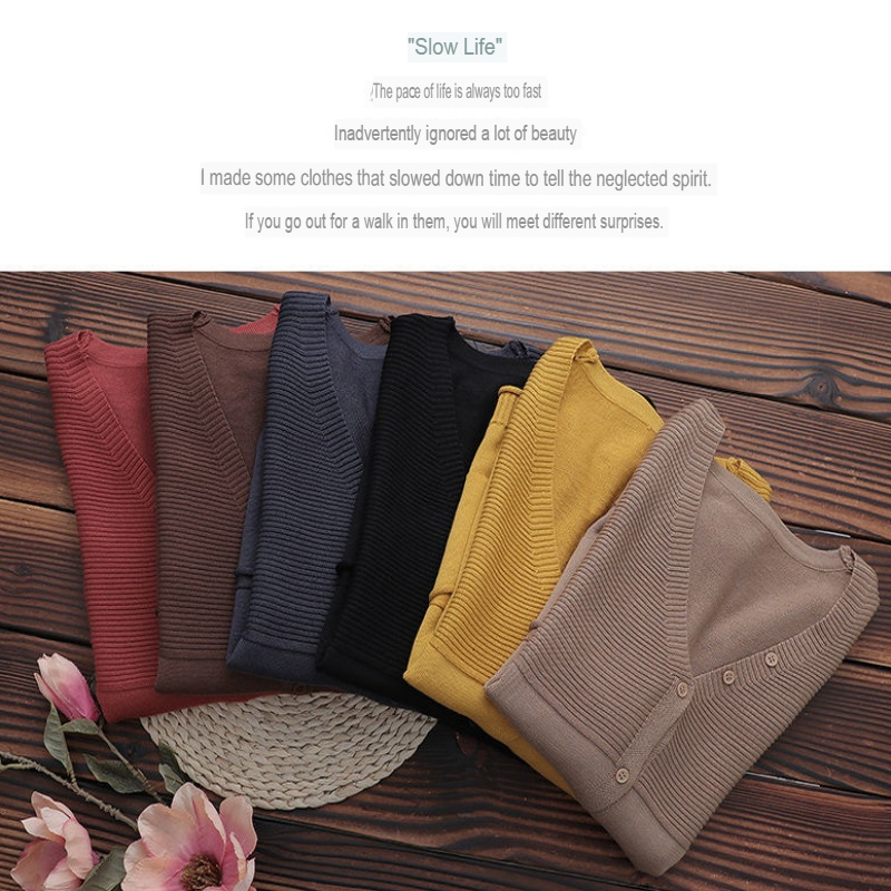 Women's Knitted Cardigan New loose Large Size Thin Jacket Casual Korean V-neck Outer Sweater Long-Sleeved Top-Stella's Fashion