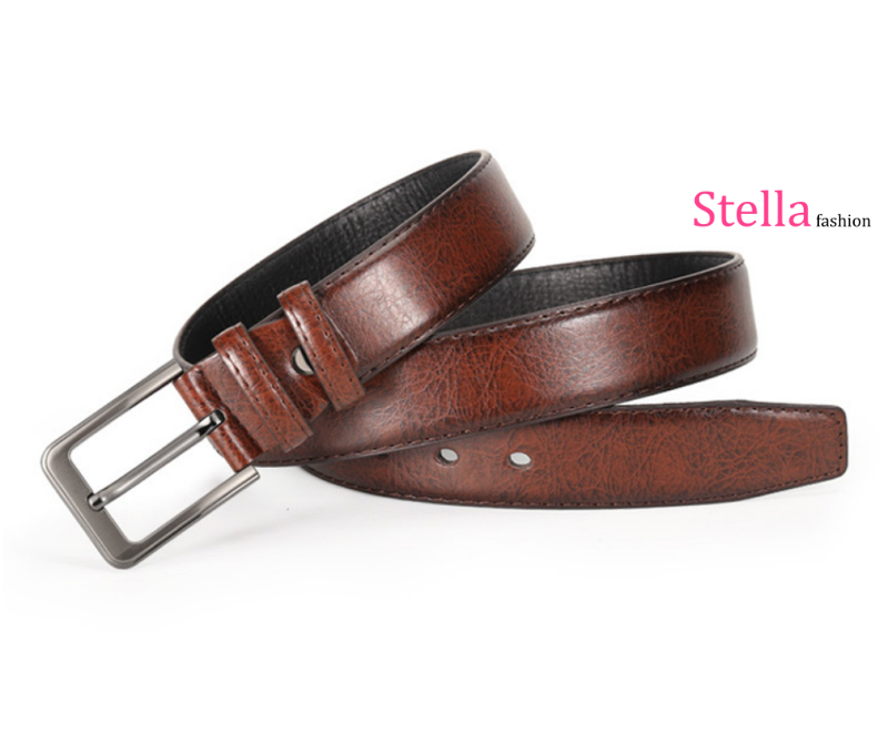 Stella Fashion Men's alloy pin buckle belt PU belt Jeans belt casual all-match pin buckle belt