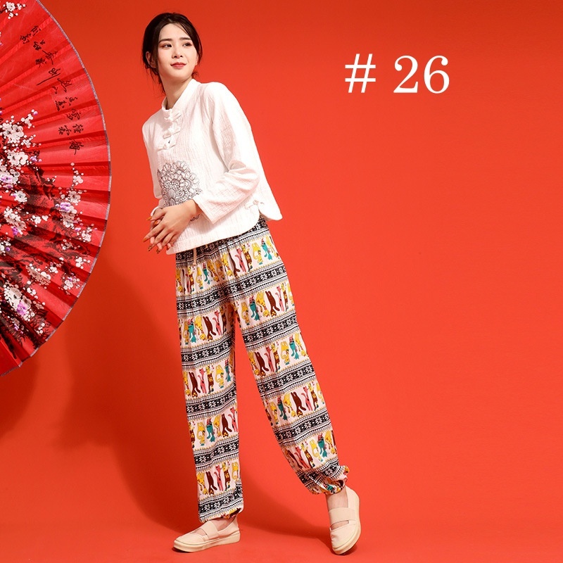 Stella Fashion Thai elephant yoga pants bloomers yoga clothes women's casual lace-up pants