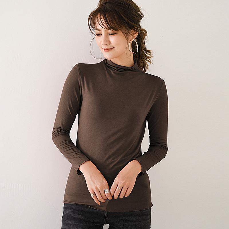 Stella Fashion Modal Long-Sleeve T-Shirt Women Muslim Half-High Collar Slim Plus Size Blouse Inside The Bottoming Shirt