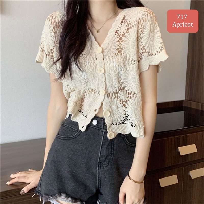 Stella Fashion Knitted Sunscreen Cardigan Thin Style Women Loose Outer