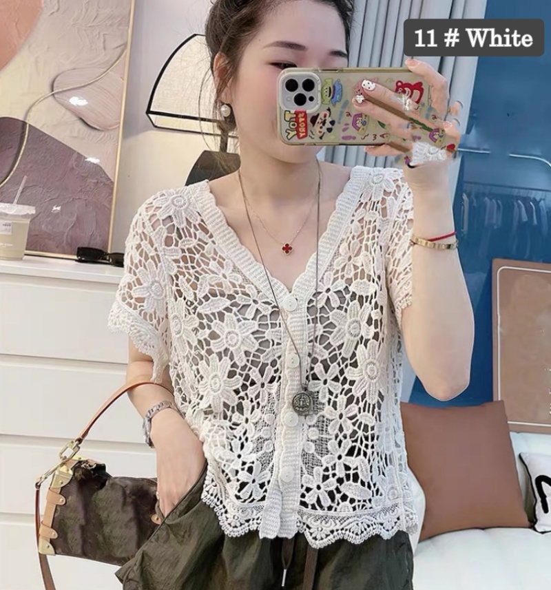 Stella Fashion Knitted Sunscreen Cardigan Thin Style Women Loose Outer