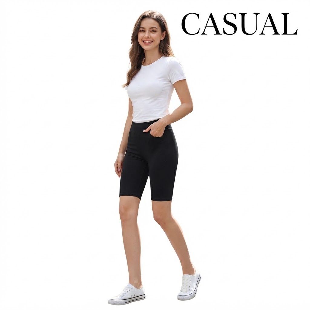 Stella Fashion High Waist Modal Cropped Leggings Half Length Safety Pants Leggings Women Plus Size Slimming Middle Pants