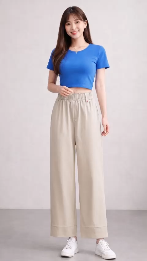 Stella Fashion Women’s High Waist Cropped Wide-Leg Pants | Cooling & Lightweight | Flattering Fit | Office Casual