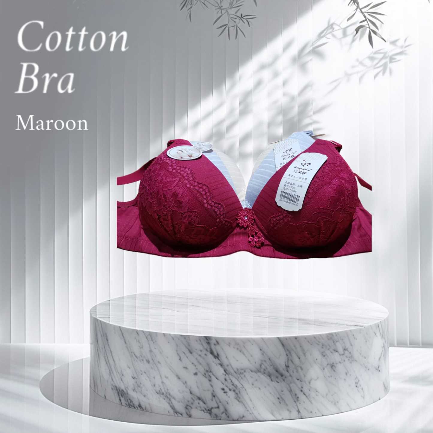 Stella Fashion Pure Cotton New Thin Middle-Aged and Elderly Mother Bra Without Steel Ring Skin-friendly Cotton Super Soft and comfortable Bra
