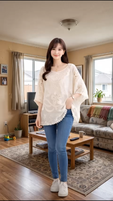 Stella Fashion Fresh Lace Embroidery Blouse – Lightweight, Sweet & Elegant, Perfect for Daily Wear