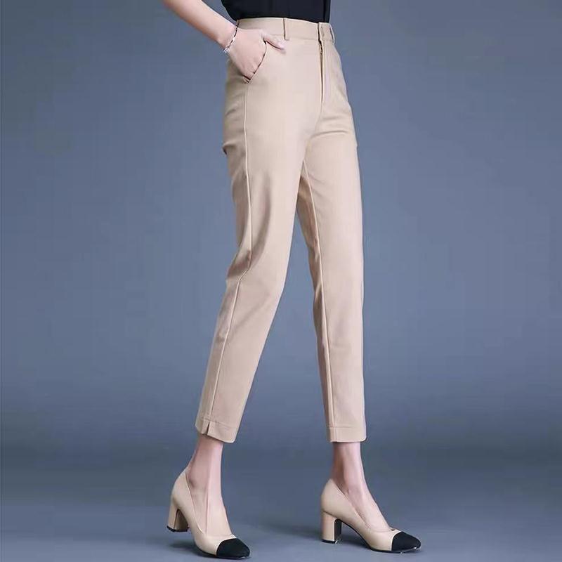 Stella Fashion Spring and Summer new style small feet trousers women's nine-point pants autumn high waist was thin professional cigarette pants